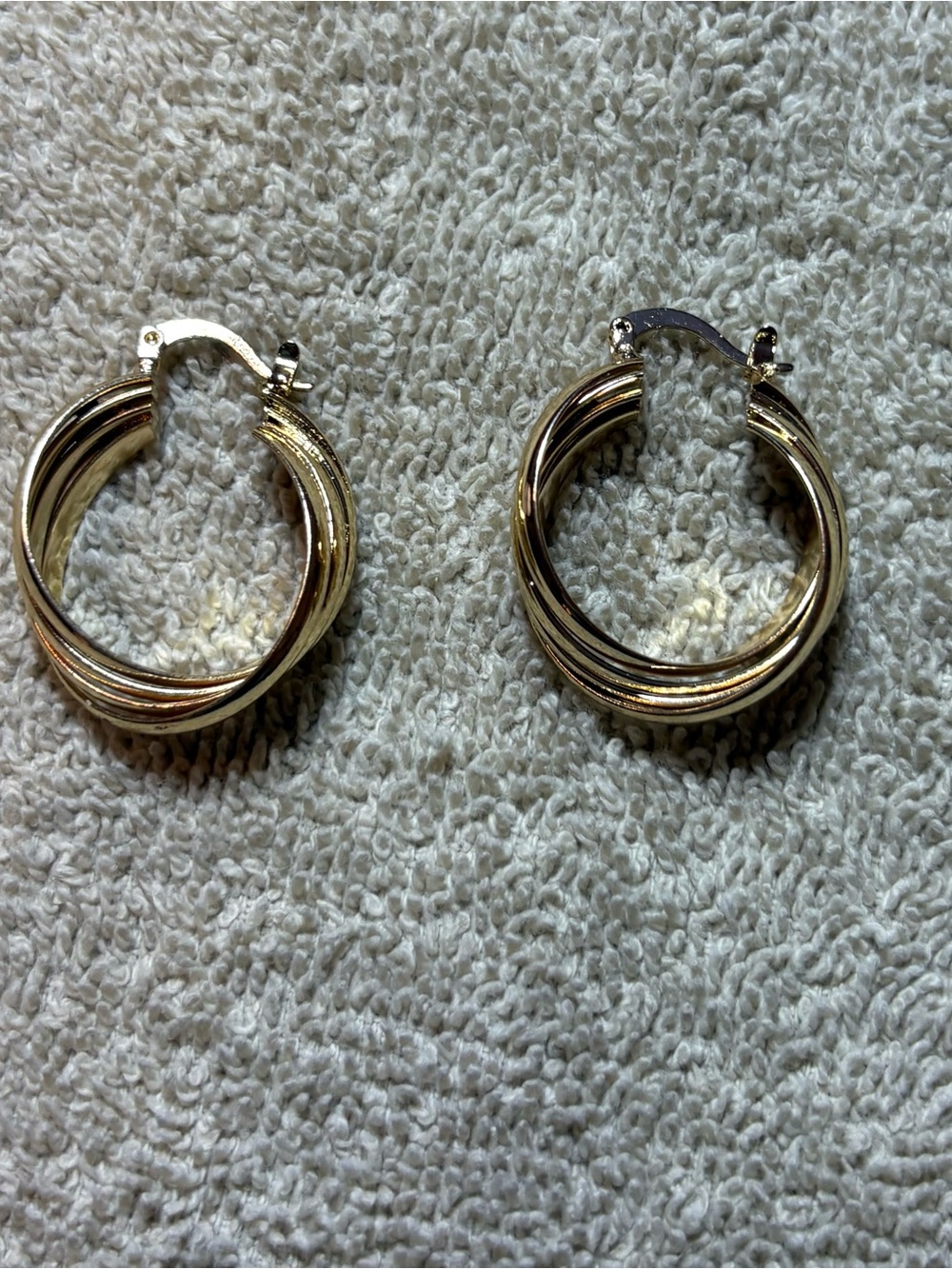 Twisted Multi-Band Hoop Earrings in Gold for Women